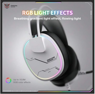هدست گیمینگ ONIKUMA X91 White با صدای 7.1 و میکروفون نویز کنسلینگ