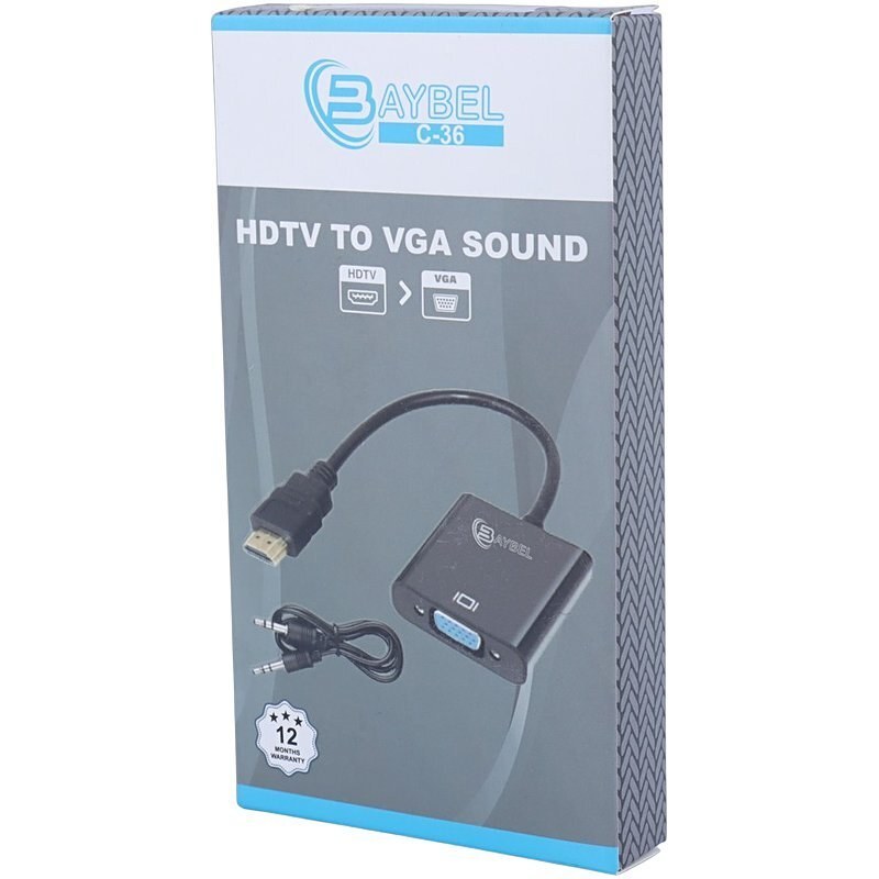 تبدیل HDMI به VGA بایبل C-36 + کابل صدا