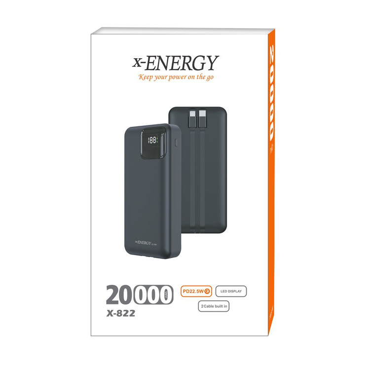 پاور بانک فست شارژ 20000mAh ایکس انرژی مدل X-ENERGY X-822 PD 22.5W