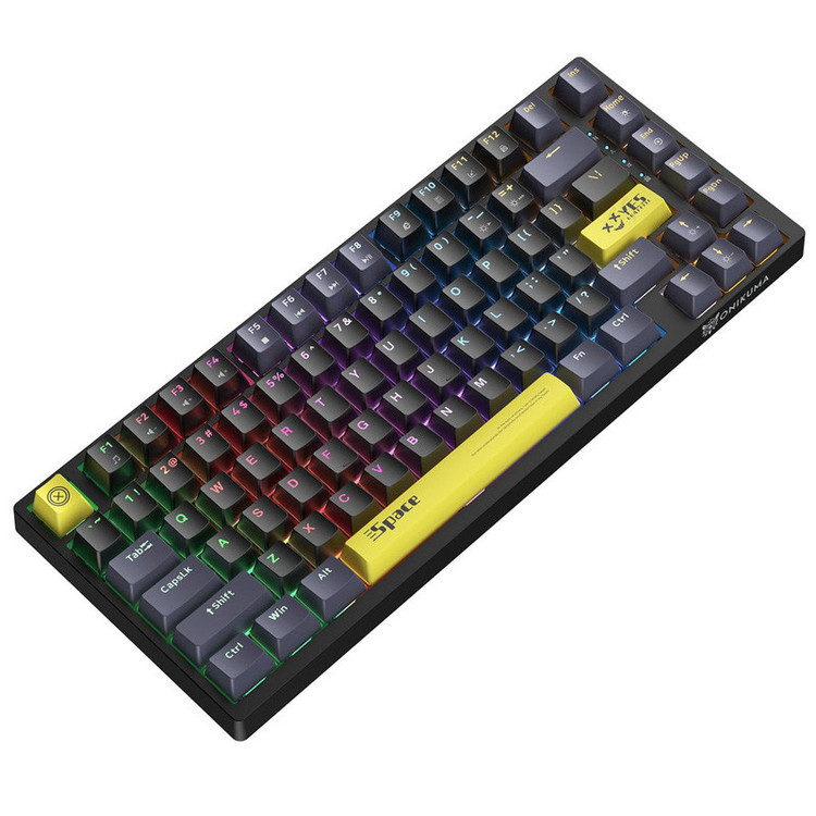 کیبورد گیمینگ اونیکوما مدل G52، مکانیکال سوییچ قهوه ای، Tenkeyless، نورپردازی RGB