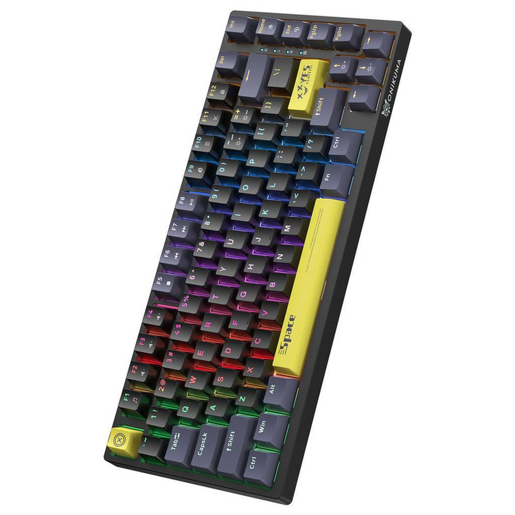 کیبورد گیمینگ اونیکوما مدل G52، مکانیکال سوییچ قهوه ای، Tenkeyless، نورپردازی RGB
