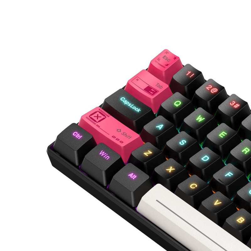 کیبورد گیمینگ اونیکوما مدل G55 RGB، مکانیکال سوییچ قهوهای، Tenkeyless، نورپردازی RGB